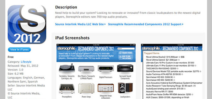 STEREOPHILE RECOMMENDED COMPONENTS 2012